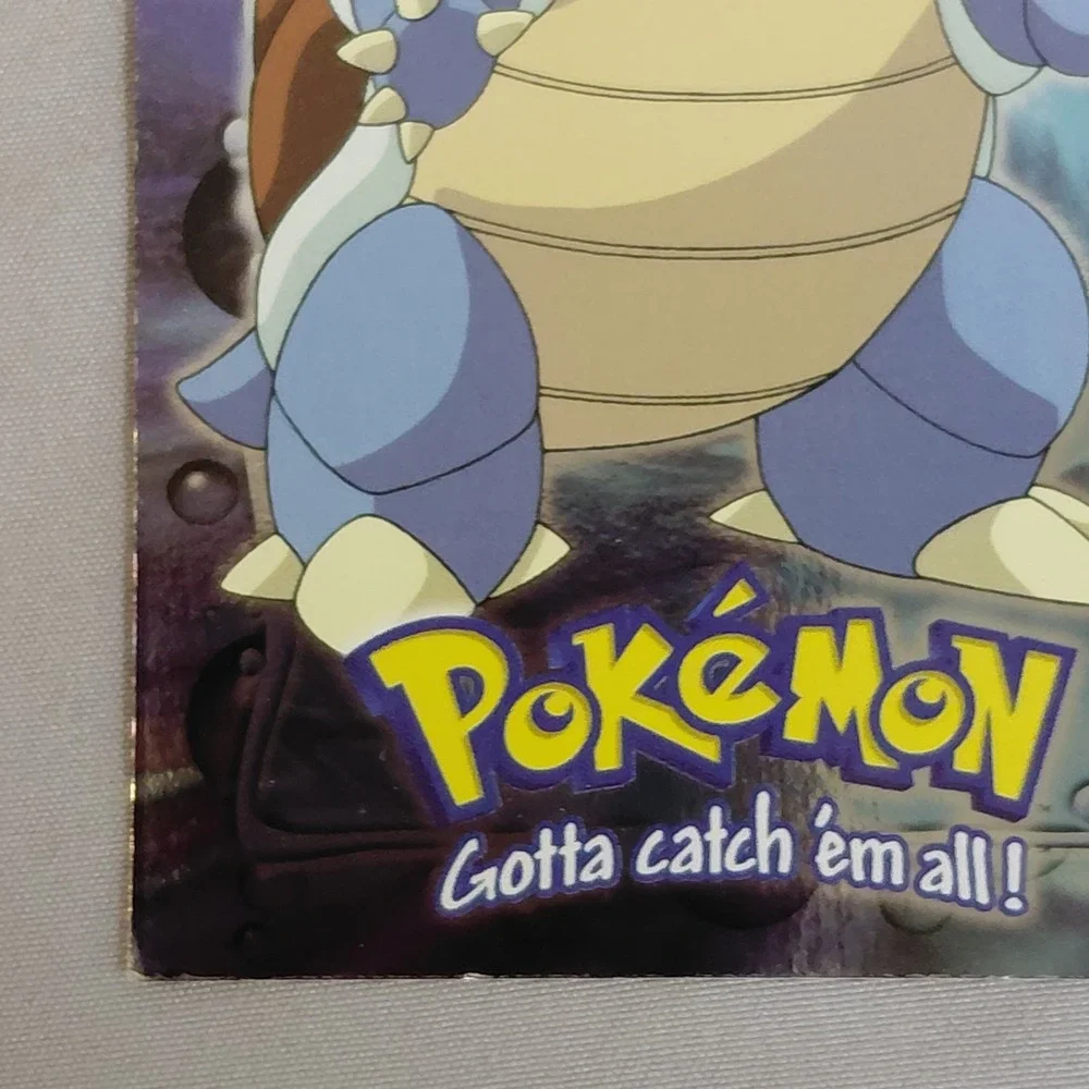 1999 Topps Pokemon Blastoise E9 Rainbow Holo Foil Blue Logo Movie Evolution